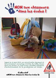 Non aux chasseurs dans les &eacute;coles